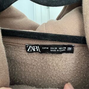 Zara Brown Cropped Sweatshirt